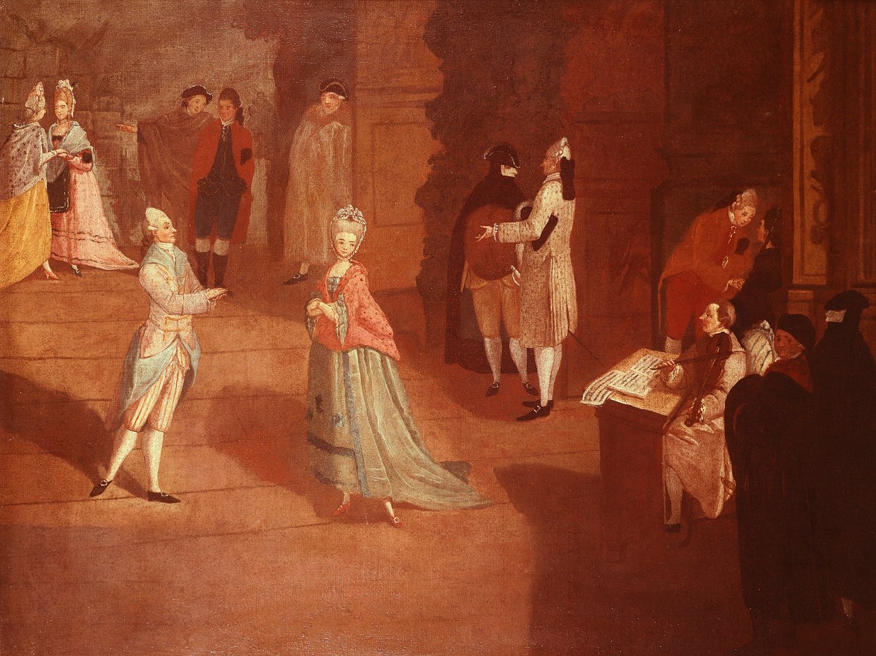 Dansrepetition, av Pietro Longhi (1701-1785) av Pietro Longhi