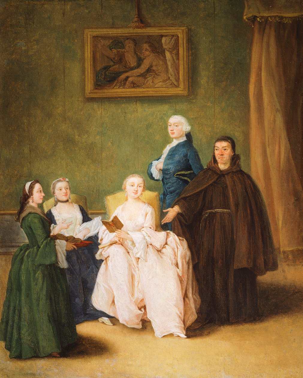 Munkbesök, av Pietro Longhi (1701-1785) av Pietro Longhi
