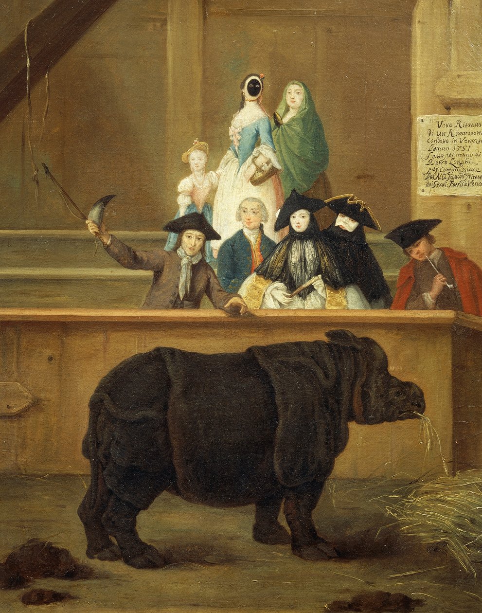 Utställningen av noshörningen av Pietro Longhi