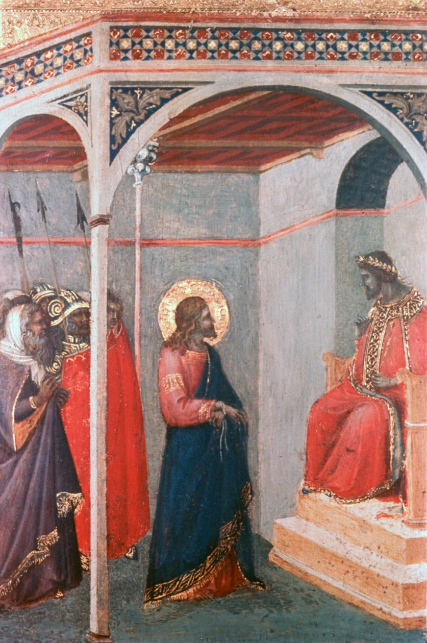 Kristus före Pilatus, c1306-1348 av Pietro Lorenzetti