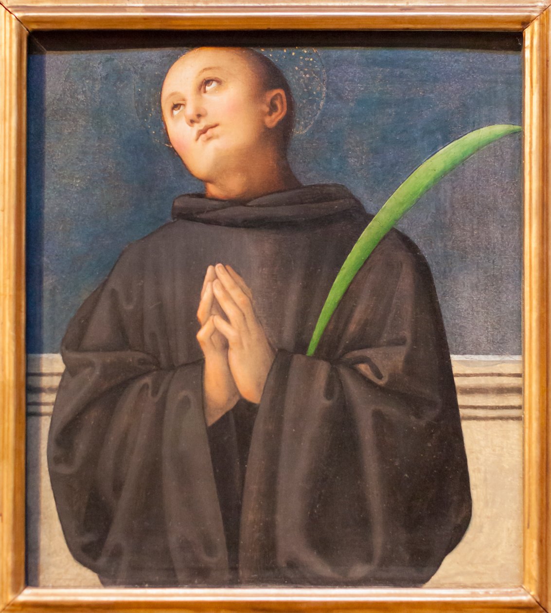 St Placidus (olja på trä) av Pietro Perugino