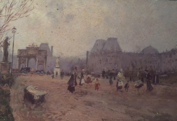 Utsikt över Tuilerieträdgårdarna, Paris av Pietro Scoppetta