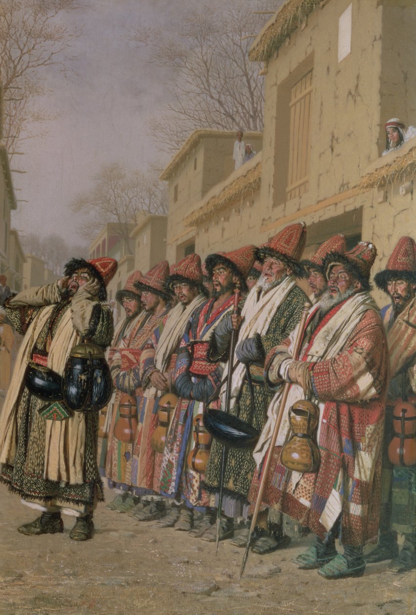 Dervischkör som tigger allmosor i Tasjkent, 1870 av Piotr Petrovitch Weretshchagin