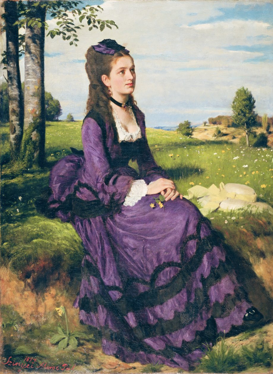 Kvinna i violett, 1874 av Pál Szinyei Merse