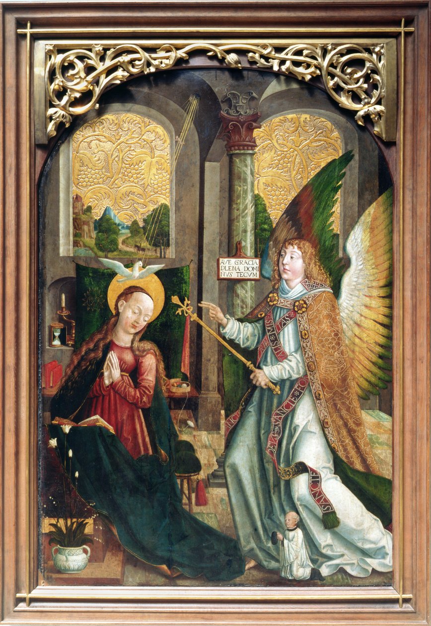 The Annunciation, 1517 (tempera ombord) av Polish School