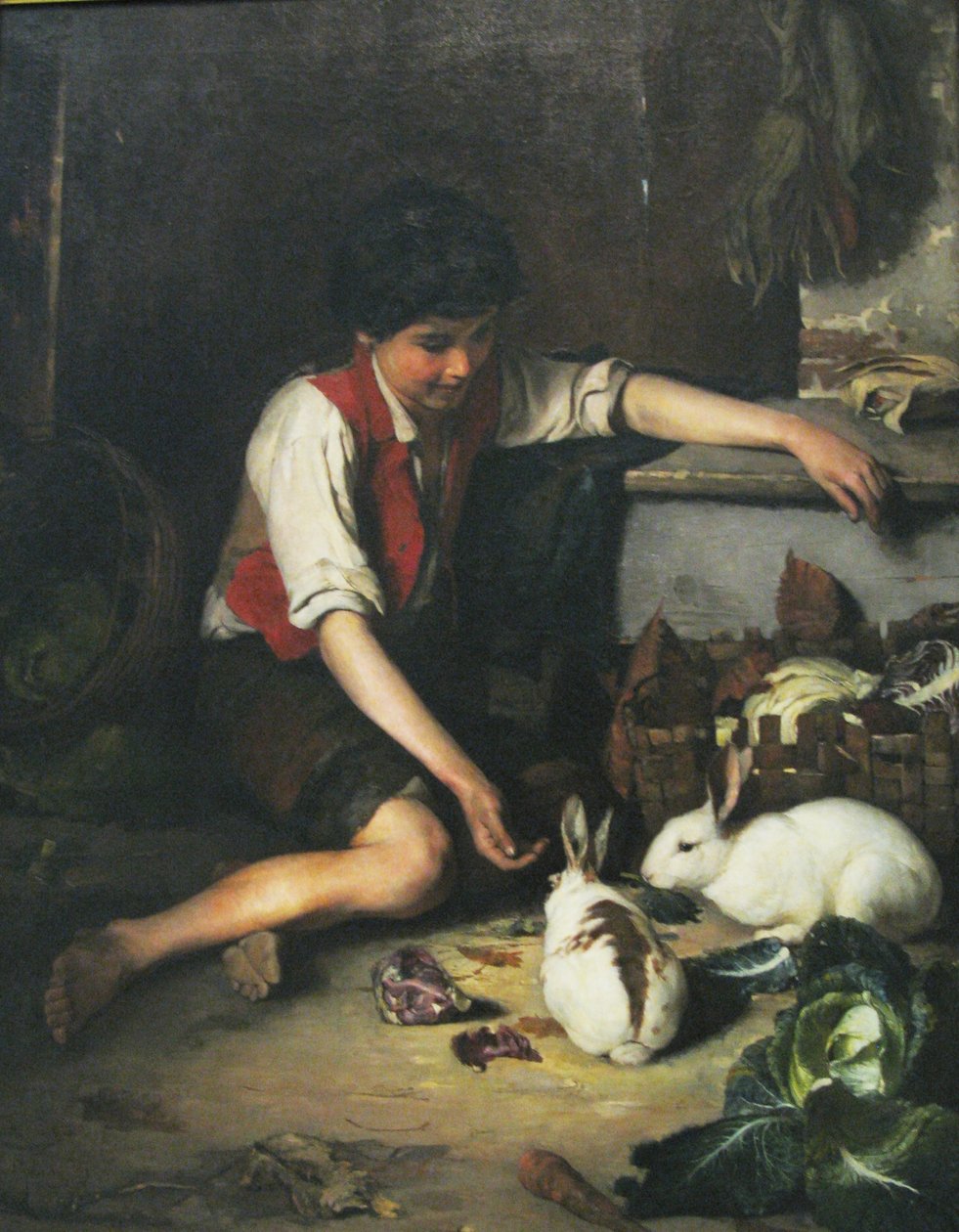  Child with rabbitsn:     n av Polychronis Lembesis