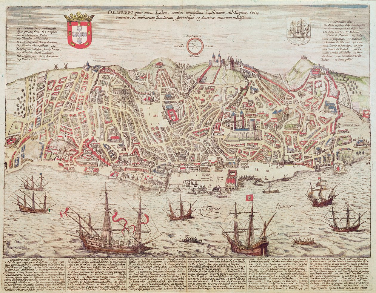 Panorama över Lissabon, 1572 av Portuguese School