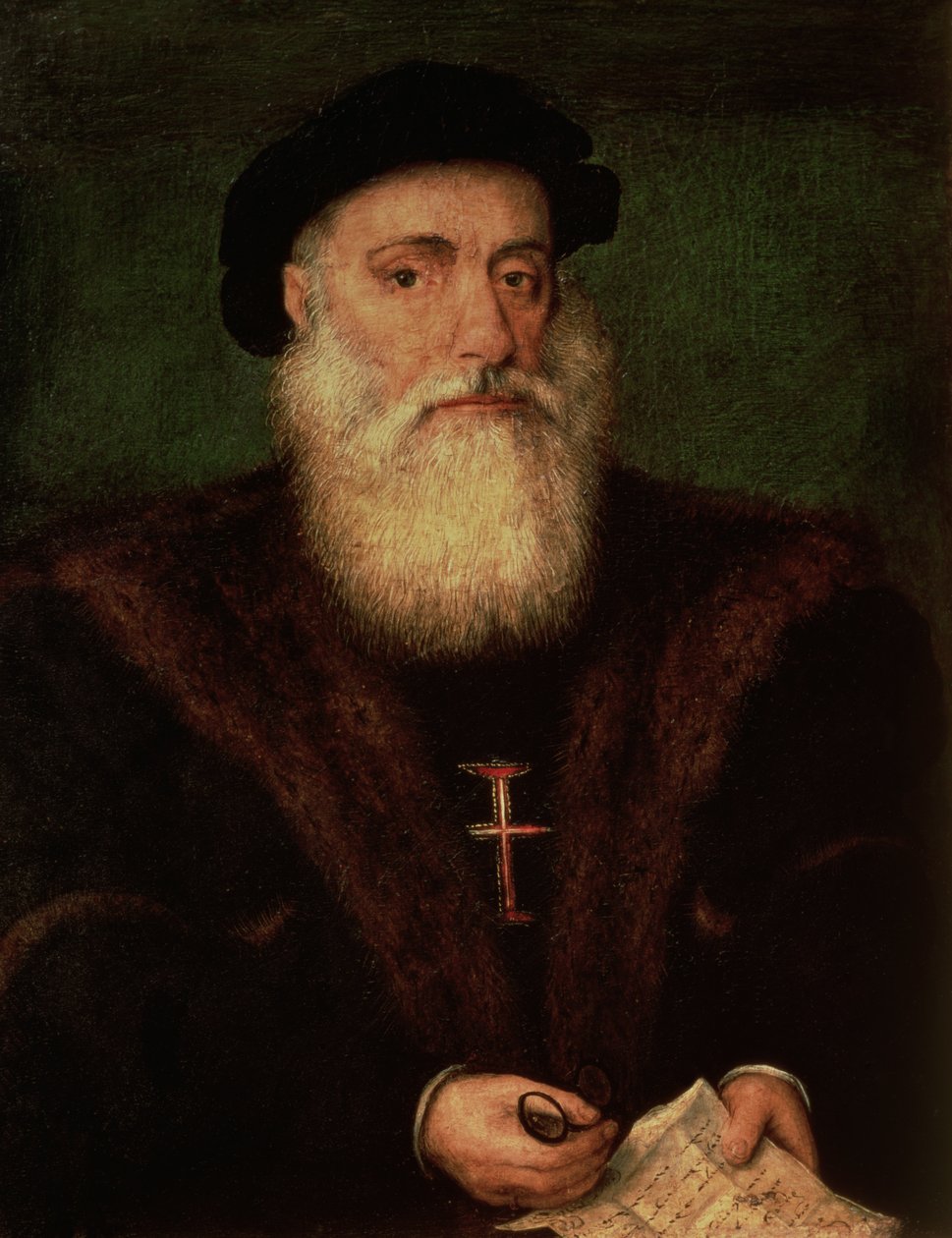 Porträtt antas vara av Vasco da Gama (1469-1524) ca 1524 av Portuguese School