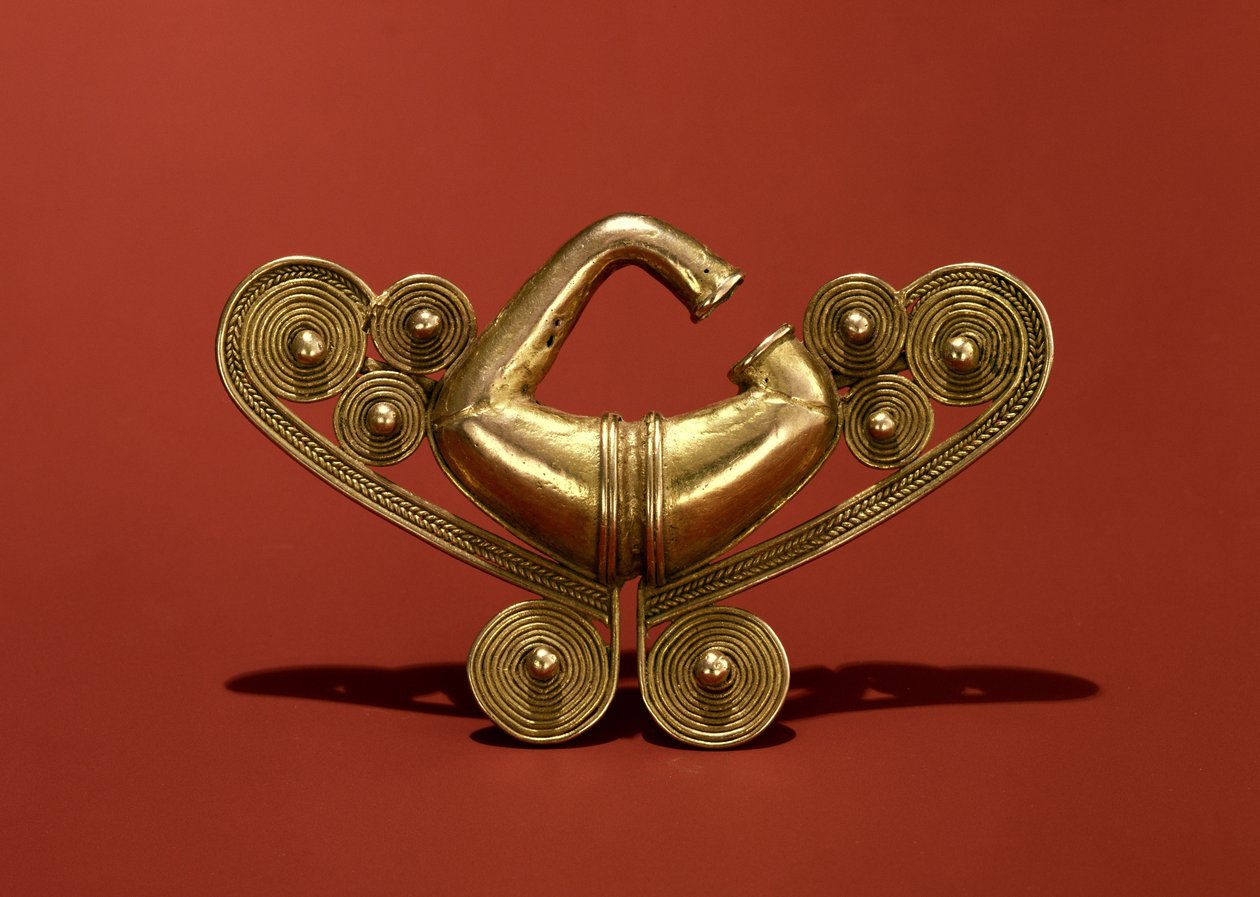Näsprydnad, Tairona Culture (guld) av Pre Columbian