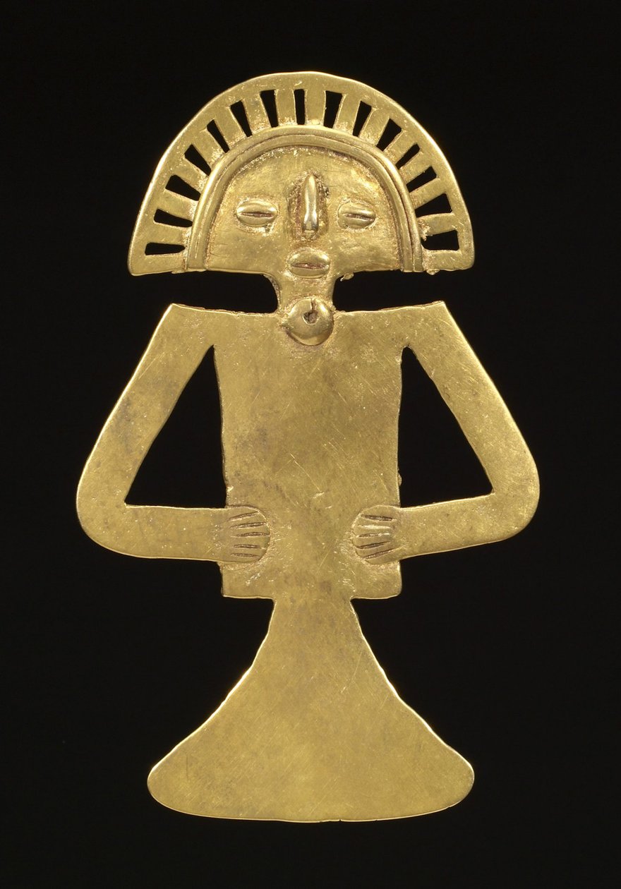 Figurhänge, c.700-1000 (guld) av Pre Columbian Pre Columbian