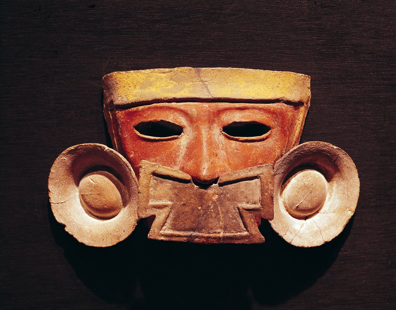 Människomask, från Teotihuacan (målad sten) av Pre Columbian