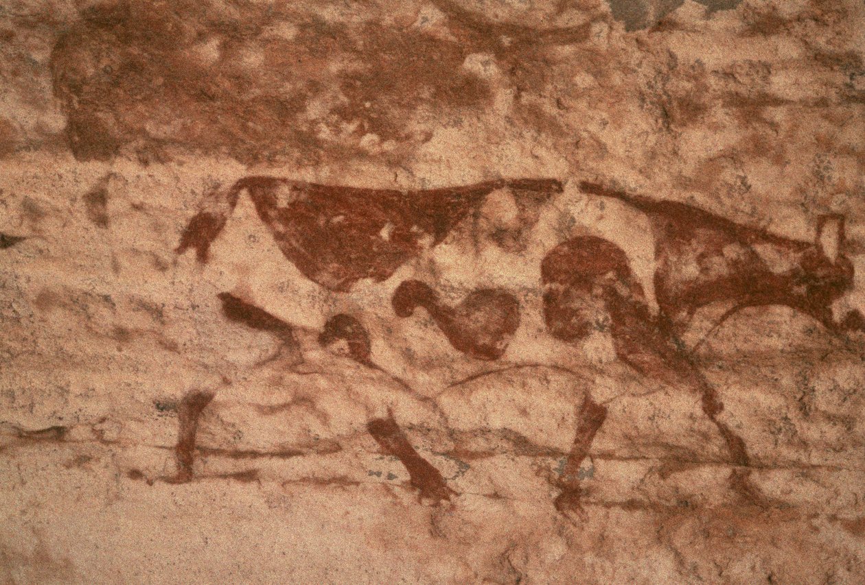 En ko (väggmålning) av Prehistoric