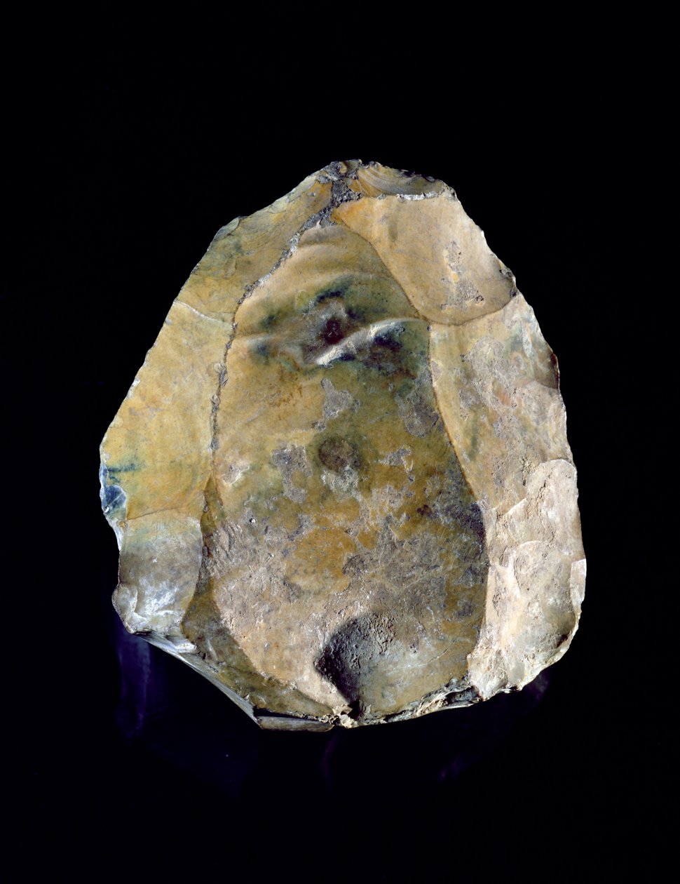 Kärnsten, används för att tillverka verktyg, ca 250000 f.Kr. (flinta). av Prehistoric