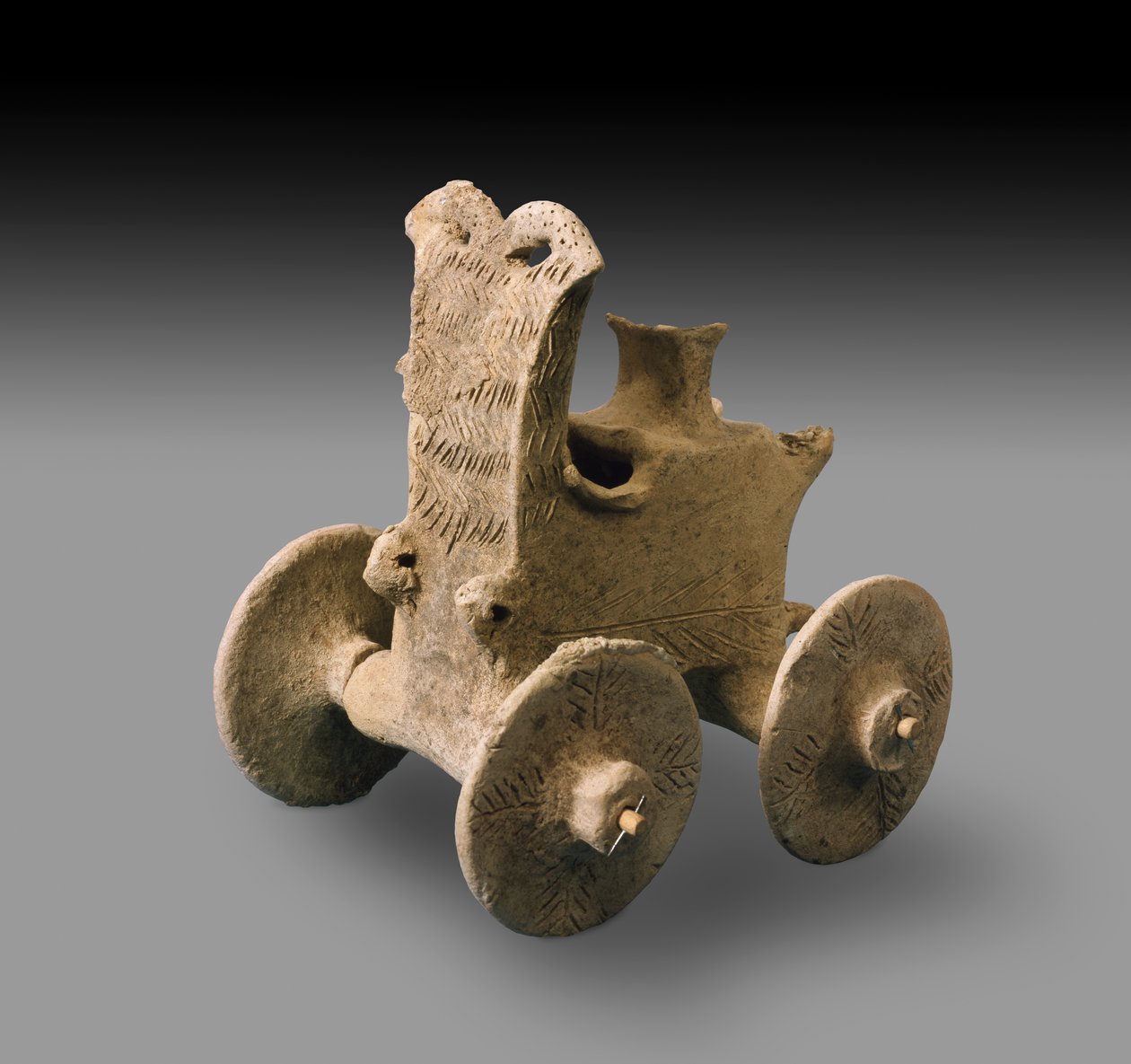Förhistorisk modell Chariot (bakad lera) av Prehistoric