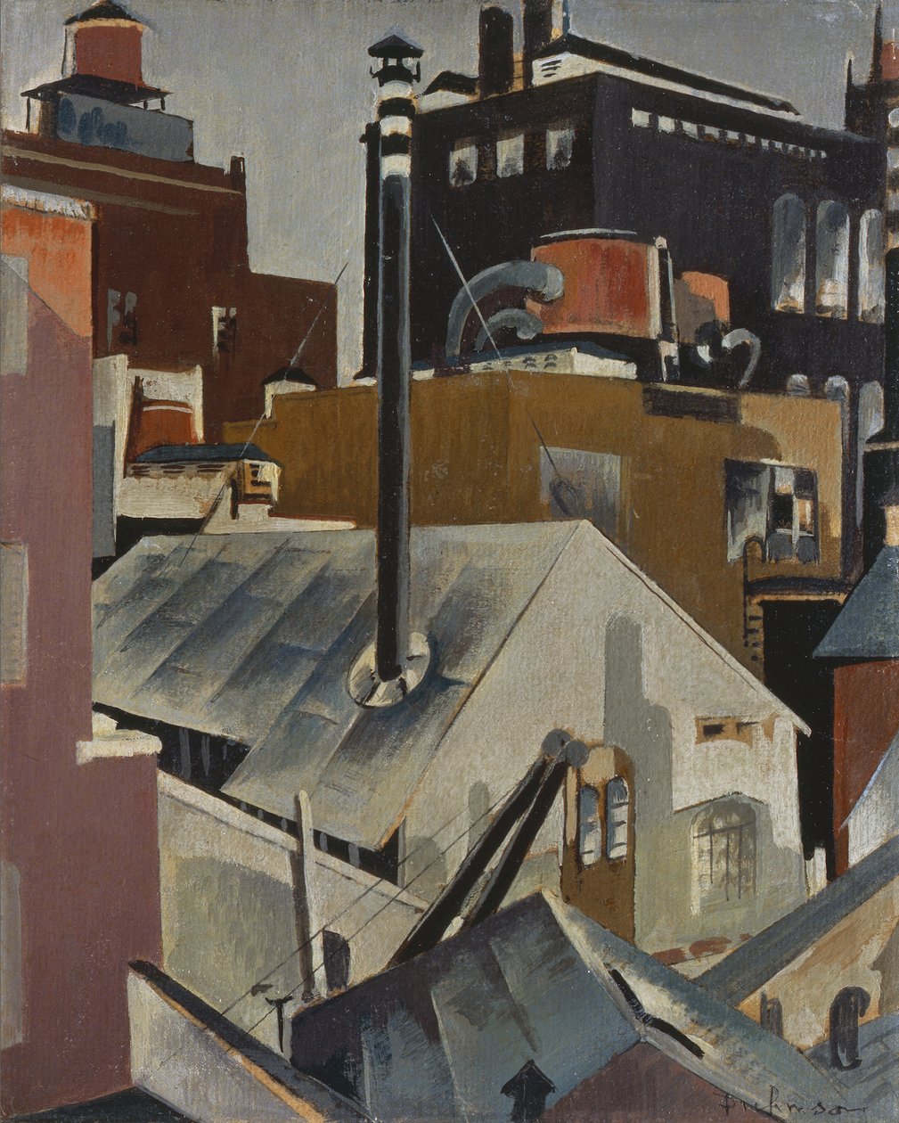 Studie för "Industrien", tidigt 1920-tal av William Preston Dickinson