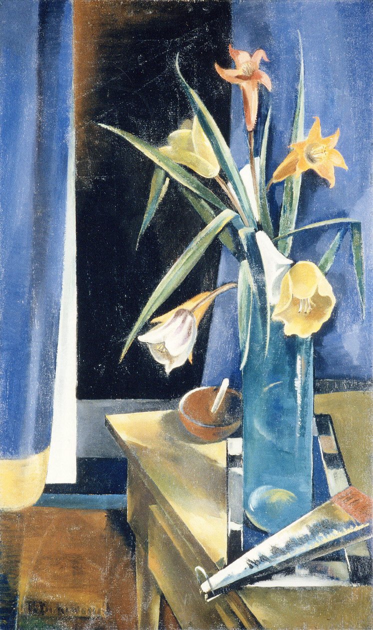 Vas med blommor, c.1926 av William Preston Dickinson