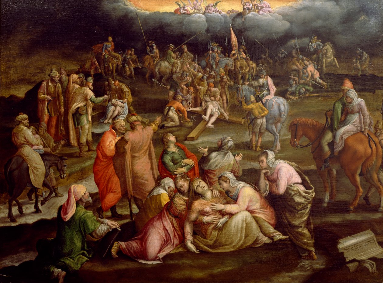 Crucifixion, av Prospero Fontana (1512-1597) av Prospero Fontana