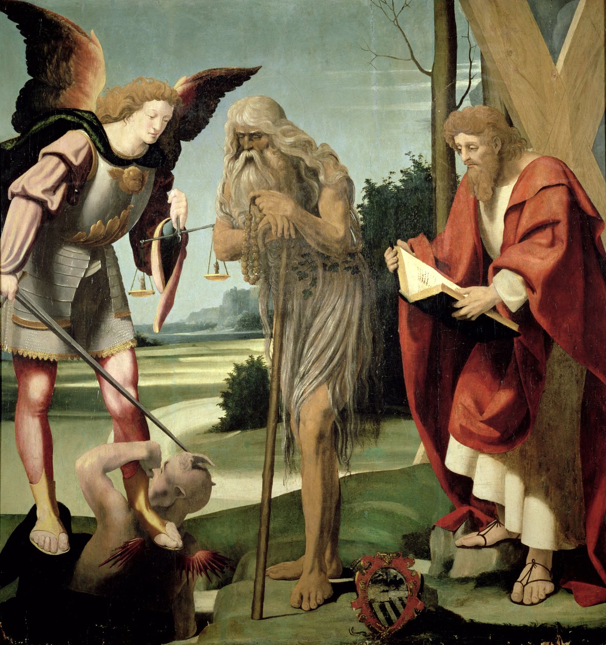 SS. Michael, Andrew och Onuphrius av Pseudo Bramantino