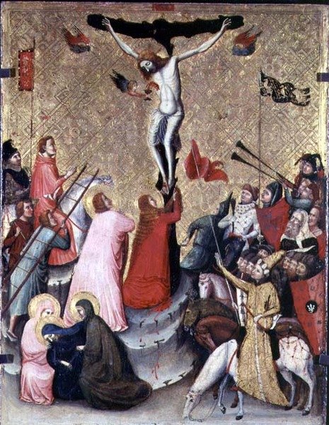 Korsfästelse (panel) av Pseudo Jacopino di Francesco