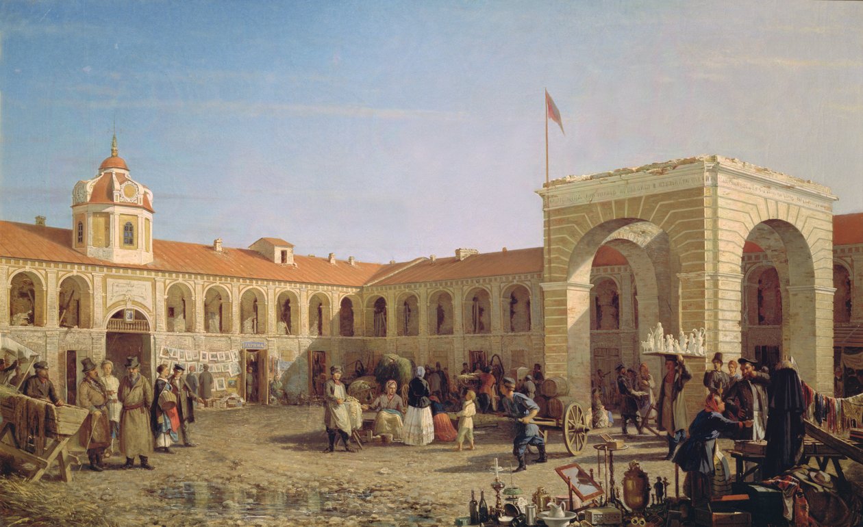 Apraksin-marknaden i St. Petersburg, 1862 av Pjotr ​​​​Petrowitsch Wereschtschagin