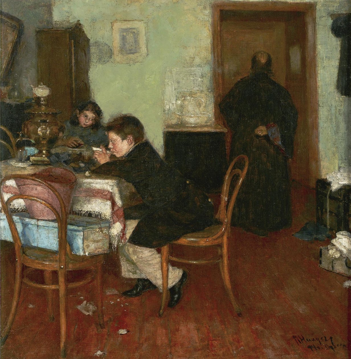 The Childrens Tea Time, 1894 av Pyotr Alexandrovich Nilus