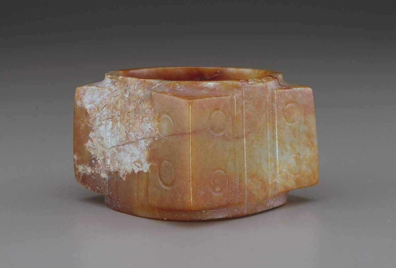 Cong (jade (nefrit)) av Qing Dynasty Chinese School
