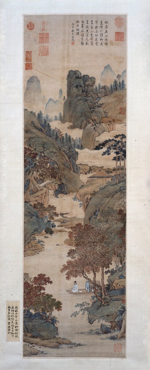 Fishing under Chinese Sweet Gums av Qiu Ying