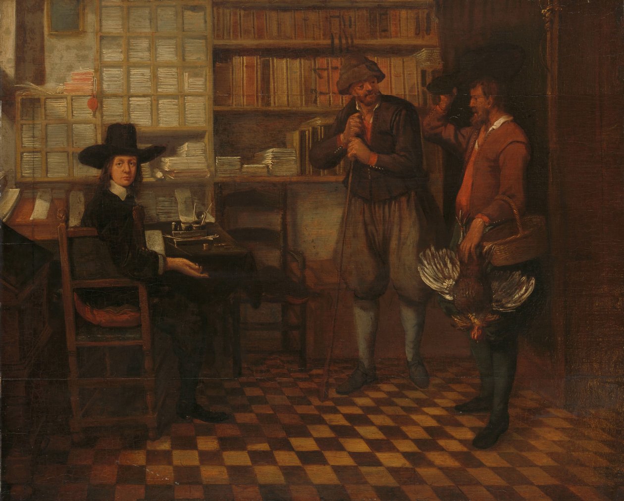 Arrendatorns hyra av Quiringh Gerritsz. van Brekelenkam (attributed to)