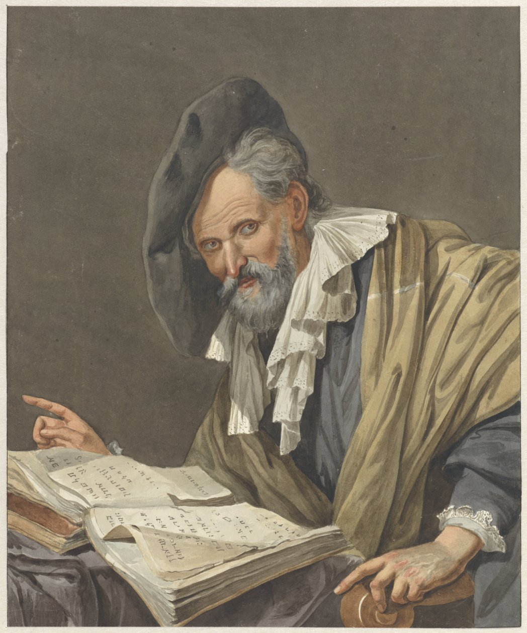 Man med basker och en bok av R.M. Pruysenaar