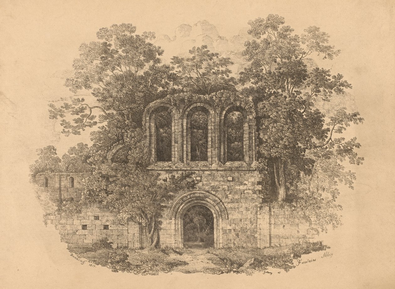 Porten vid Fountains Abbey av R. Dunning