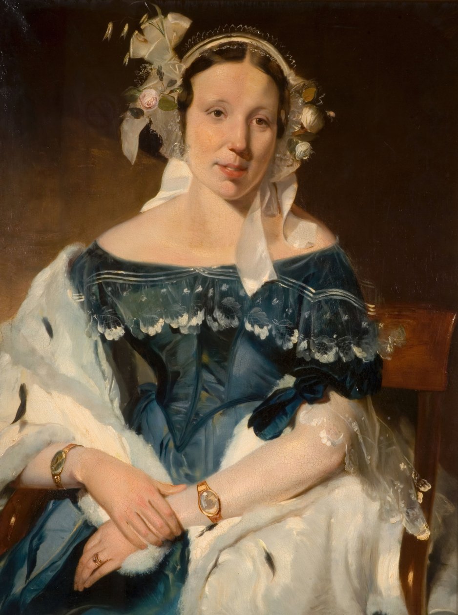 Porträtt av en kvinna, 1830. av R. T. Bott