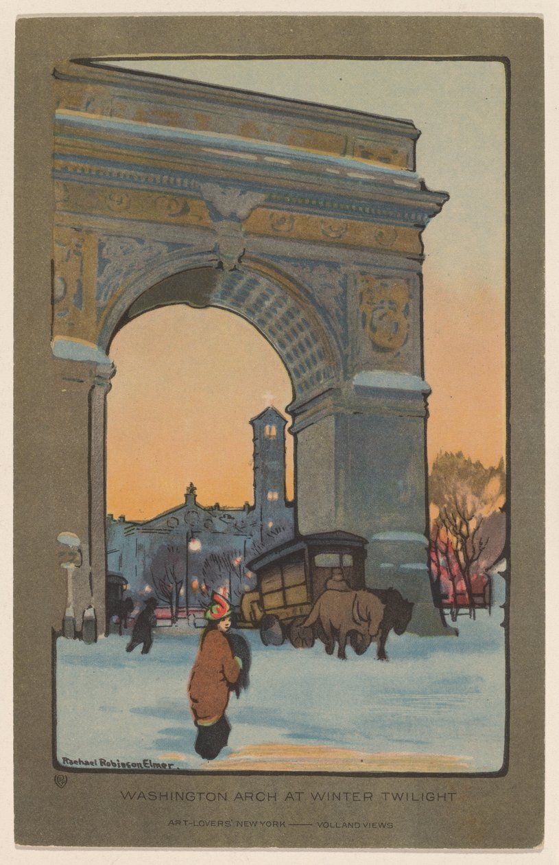 Washington Arch vid vinterskymningen av Rachael Robinson Elmer