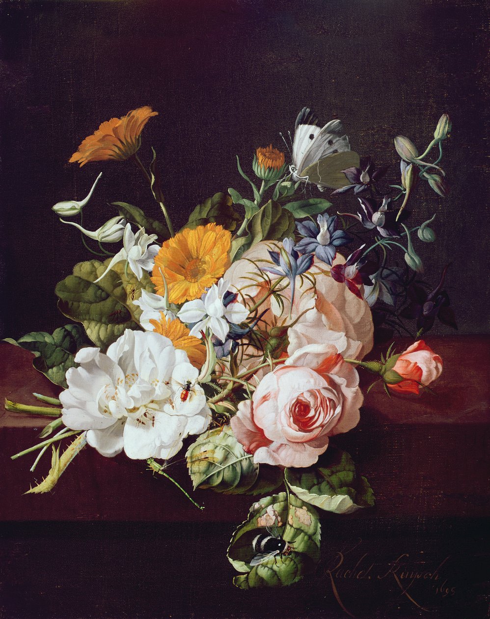 Vas med blommor, 1695 av Rachel Ruysch