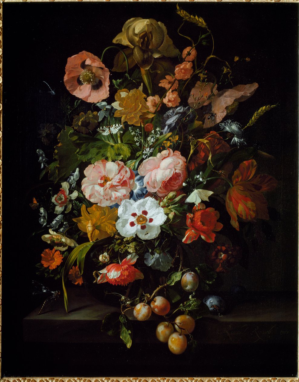 Stilleben (olja på duk av Rachel Ruysch