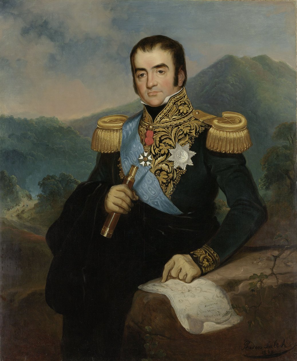 Postumt porträtt av Herman Willem Daendels av Raden Saleh