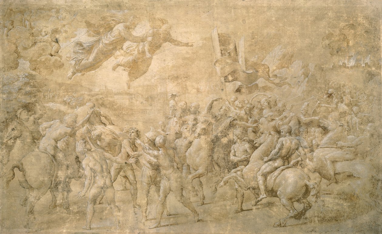 Uppenbarelse av St. Peter och St. Paul (röd krita på papper) av Raffaello Sanzio Raphael