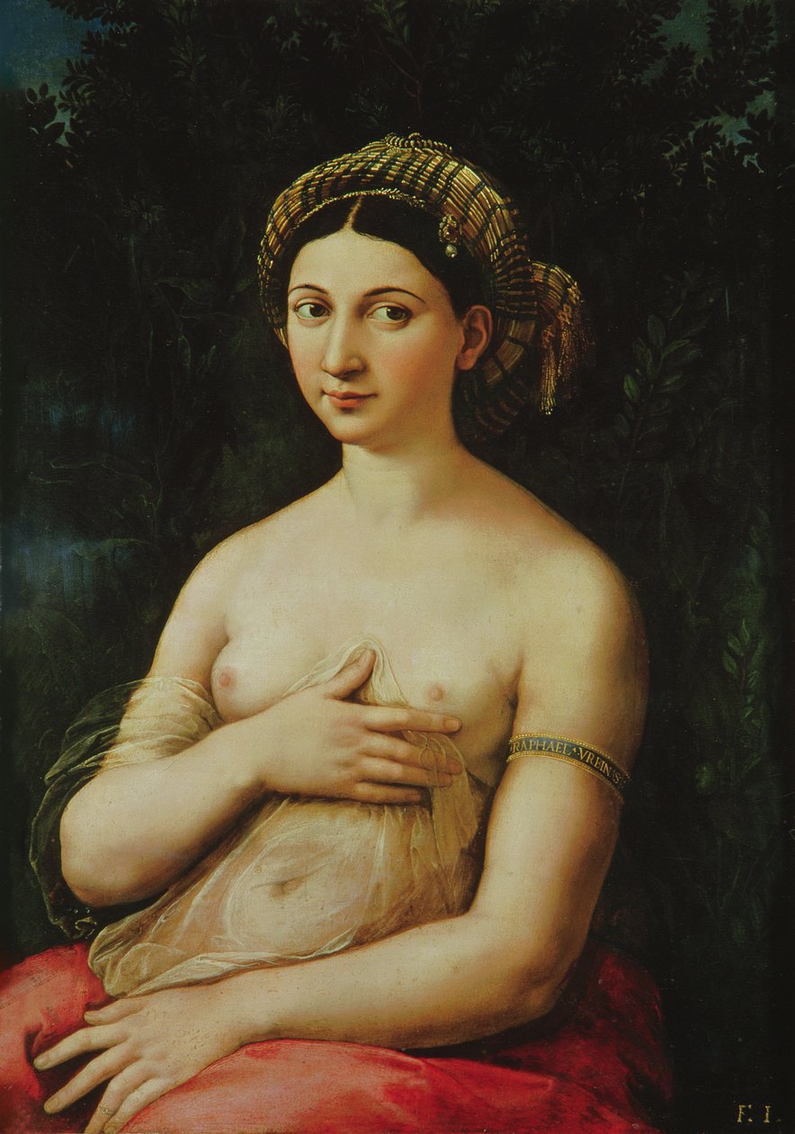 La Fornarina, ca 1516 (panel) av Raffaello Sanzio Raphael