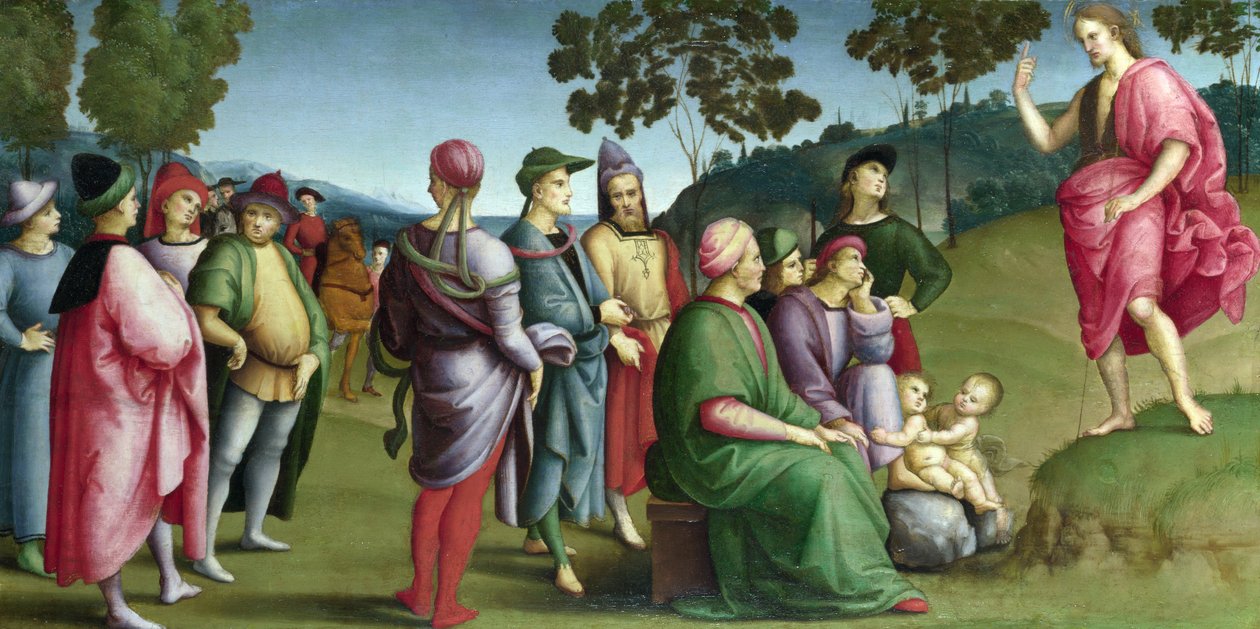Saint John the Baptist Preaching av Raffaello Sanzio Raphael