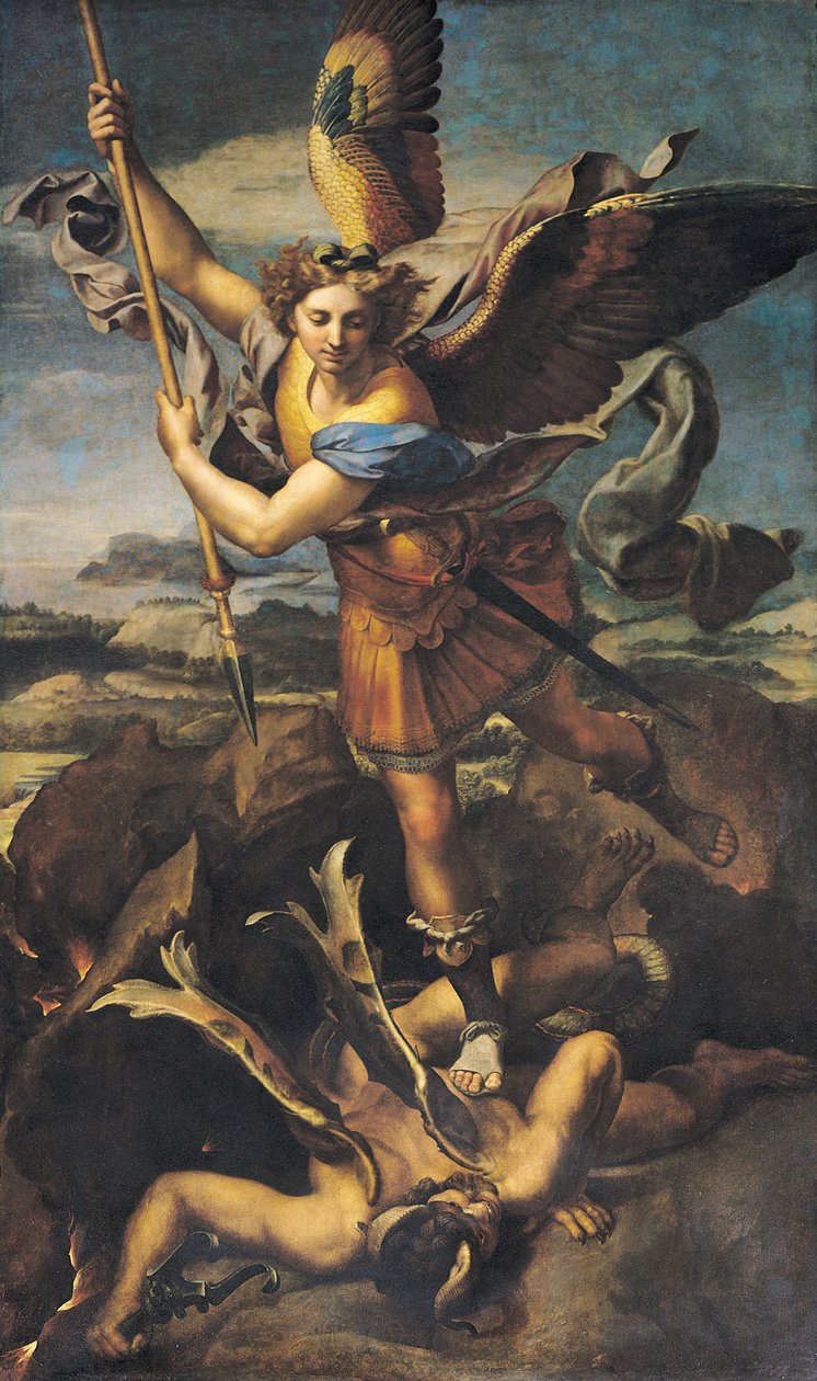St. Michael överväldigande demonen, 1518 av Raffaello Sanzio Raphael