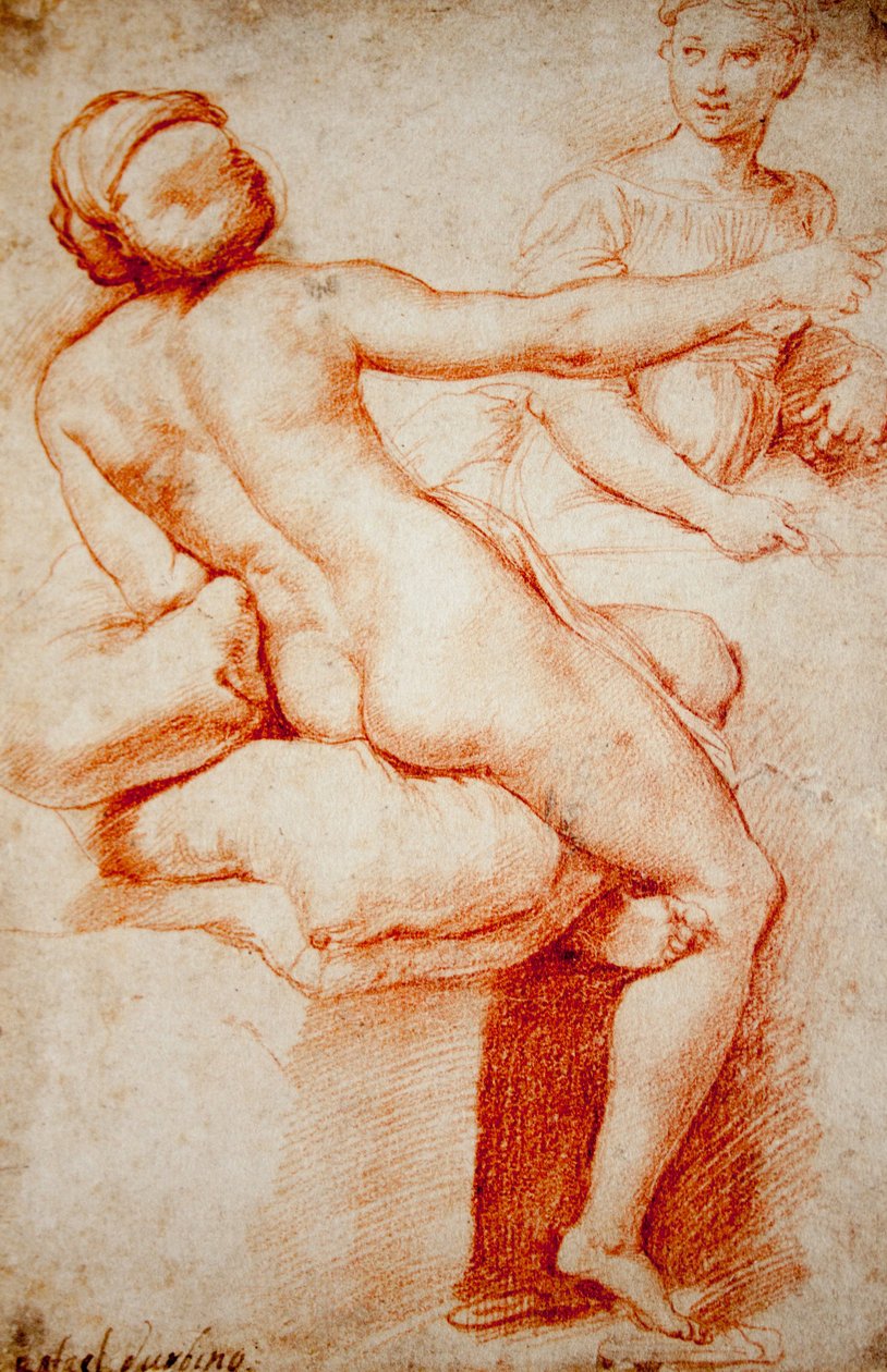 Study for Two Female Figures av Raffaello Sanzio Raphael