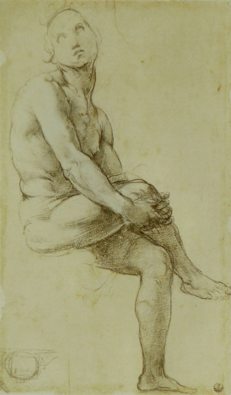Étude de nu assis av Raffaello Sanzio Raphael