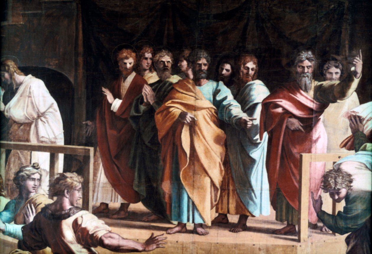 Ananias död, 1515 av Raffaello Sanzio Raphael
