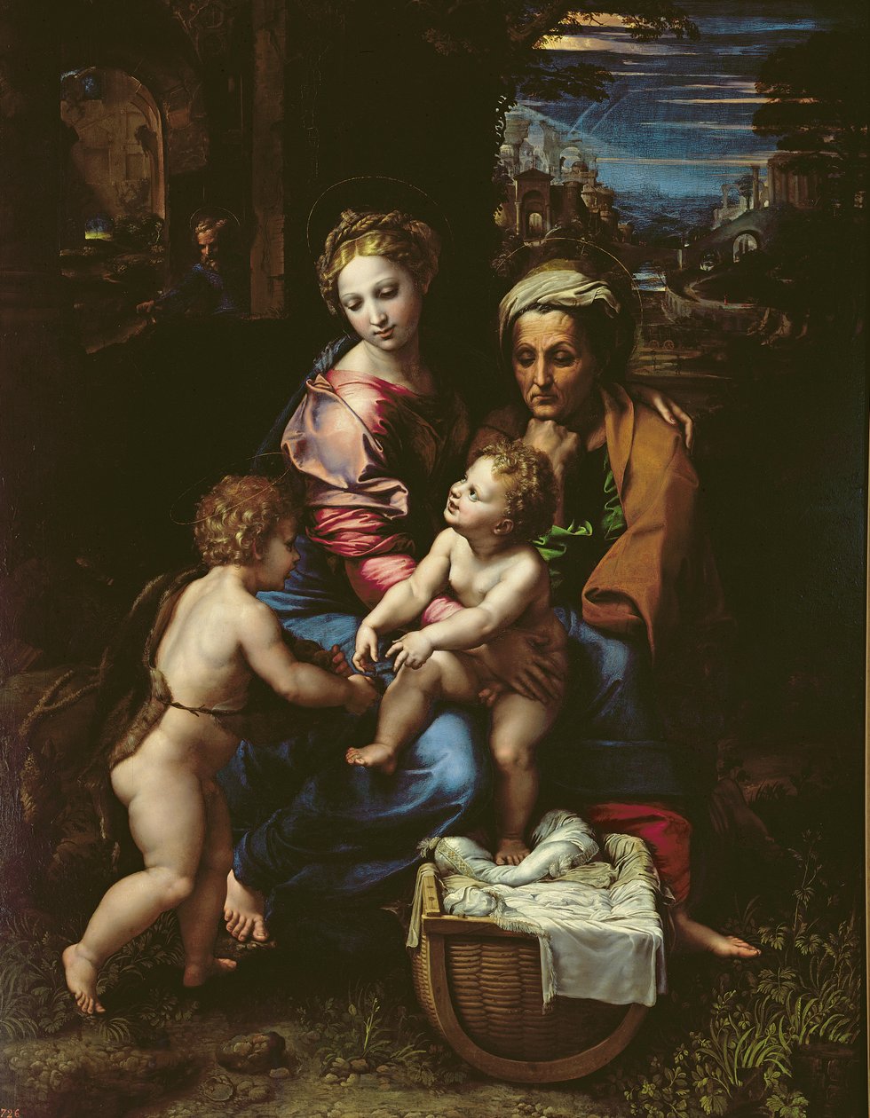 Den heliga familjen (La Perla) c.1518 av Raffaello Sanzio Raphael