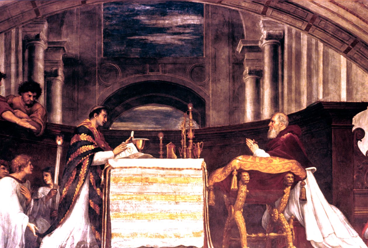 Mässan i Bolsena detalj, 1512 av Raffaello Sanzio Raphael