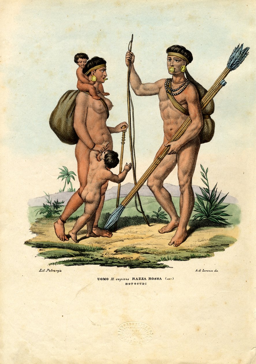 Botocudo-indianer, 1863-79 av Raimundo Petraroja