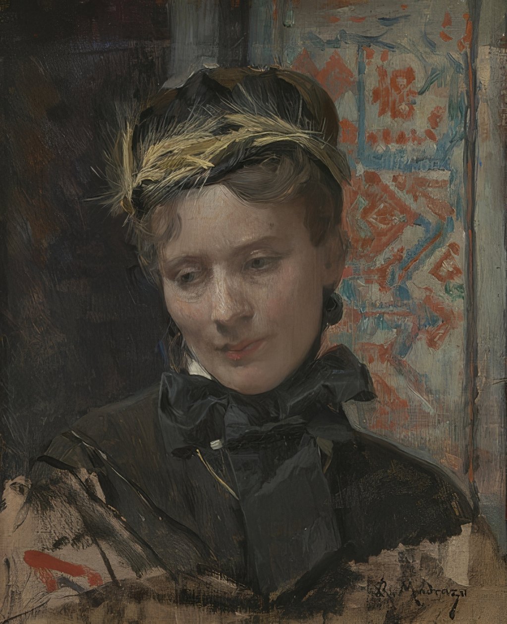 Porträtt av en dam. 1885-95 av Raimundo de Madrazo y Garreta