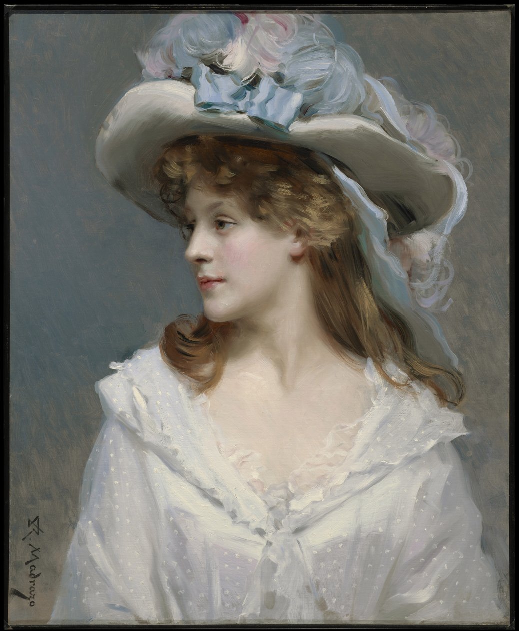 Kvinna i vitt, ca 1880 av Raimundo de Madrazo y Garreta