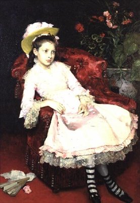 Ung dam i rosa av Raimundo de Madrazo y Garreta