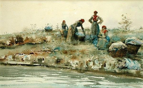 Tvättkvinnor i Venedig av Ralph Wormsley Curtis
