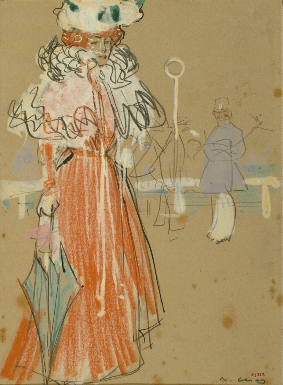 Kvinnlig figur i rött av Ramon Casas i Carbo